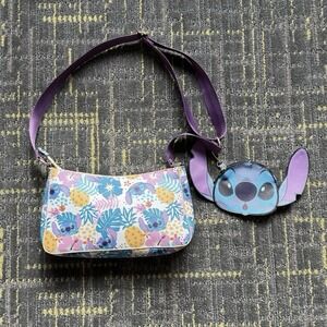 Disney Lilo & Stitch Tropical Small Crossbody Bag Handbag And Coin Purse